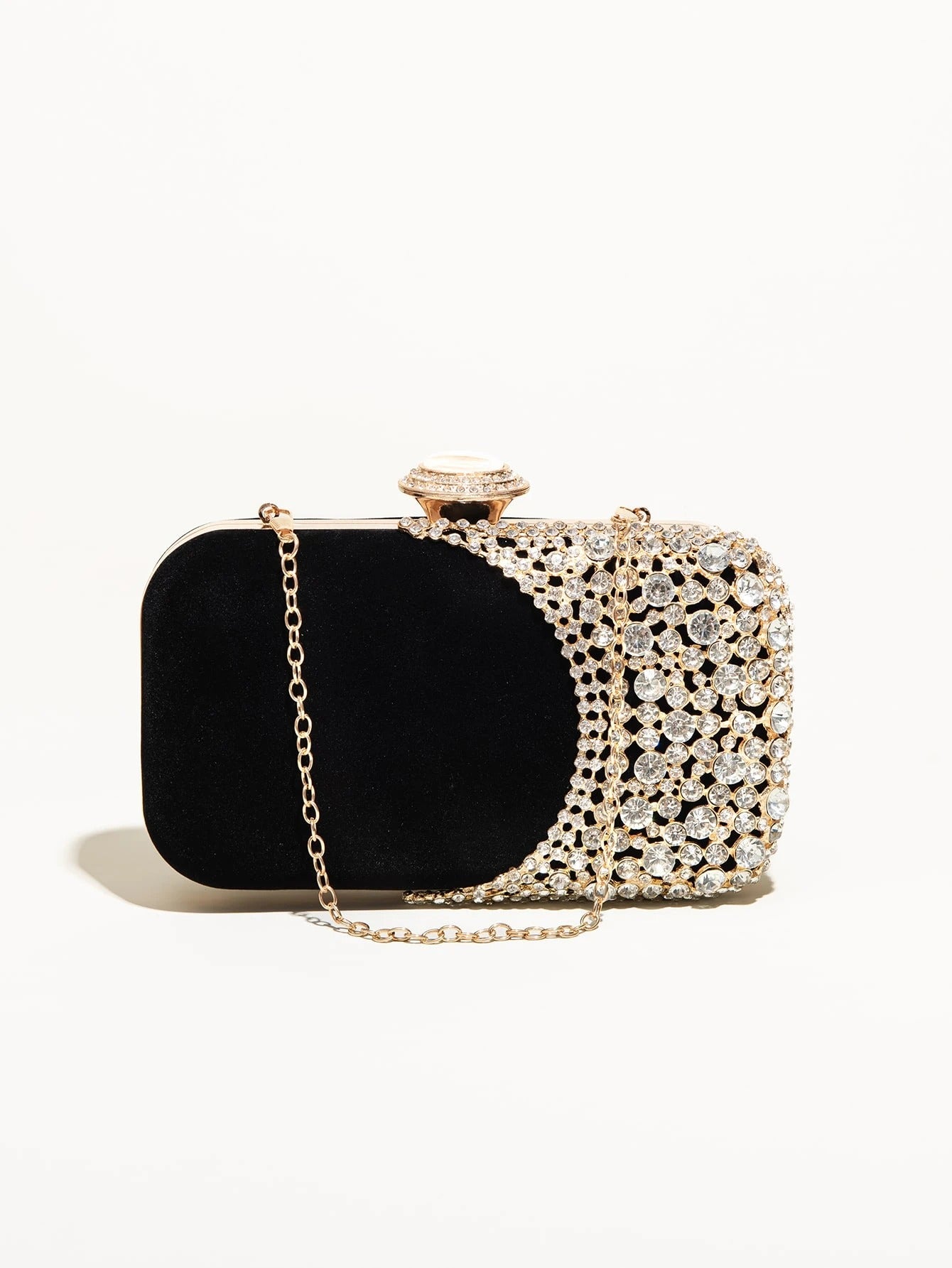 Mini Rhinestone Decor Chain Box Bag