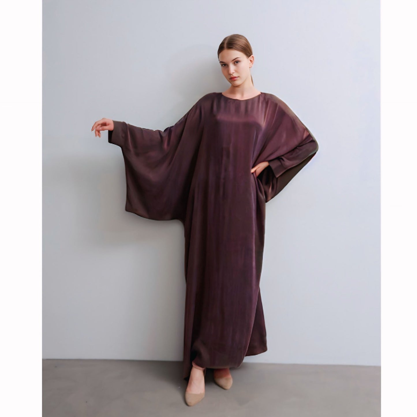 Burgundy Butterfly Dress Abaya