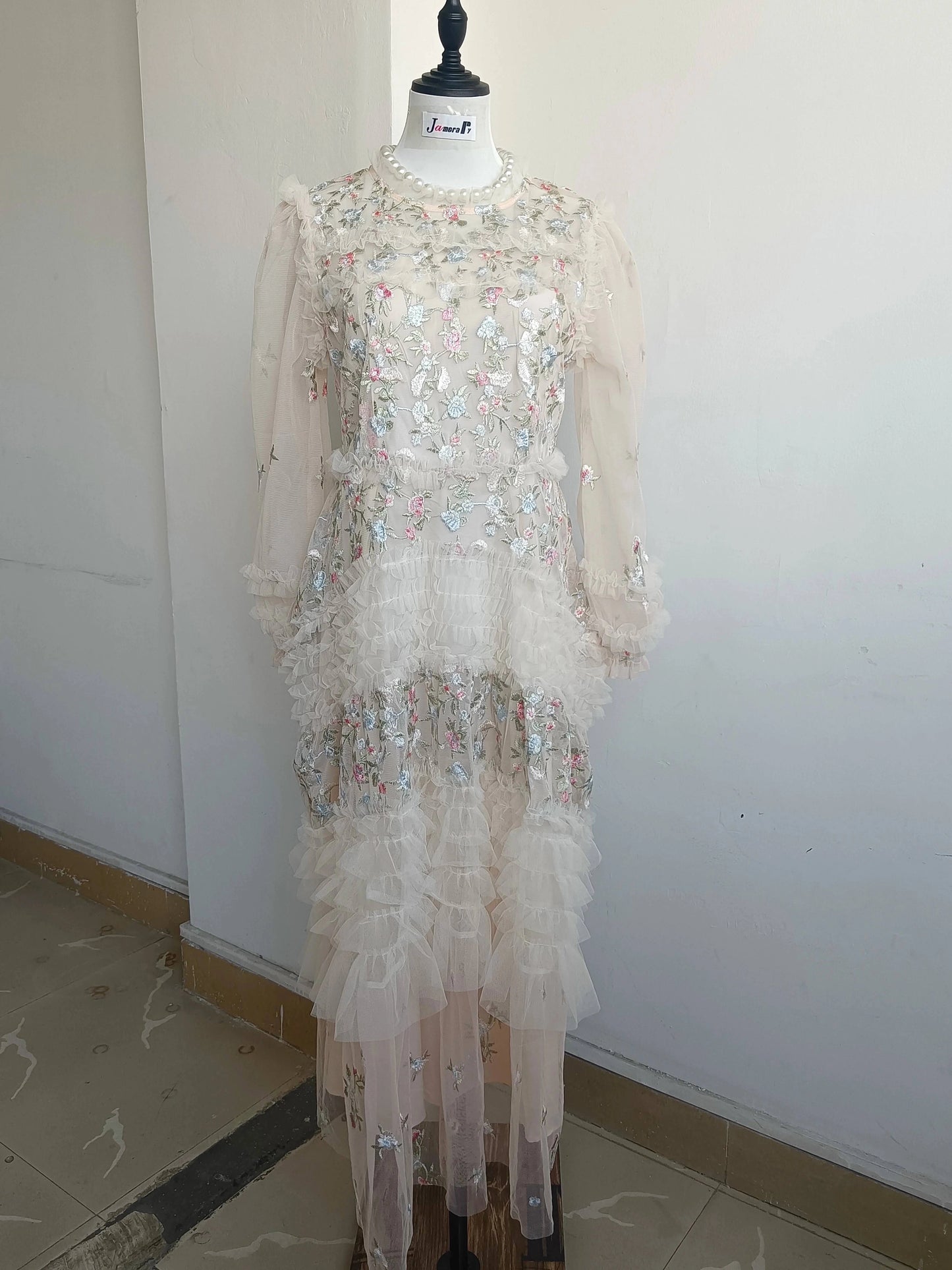 Floral Embroidered Lace Prom & Evening Dress