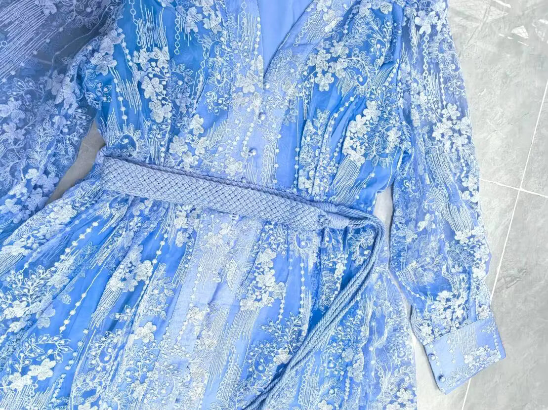 Luxury Embroidery Flower Dress