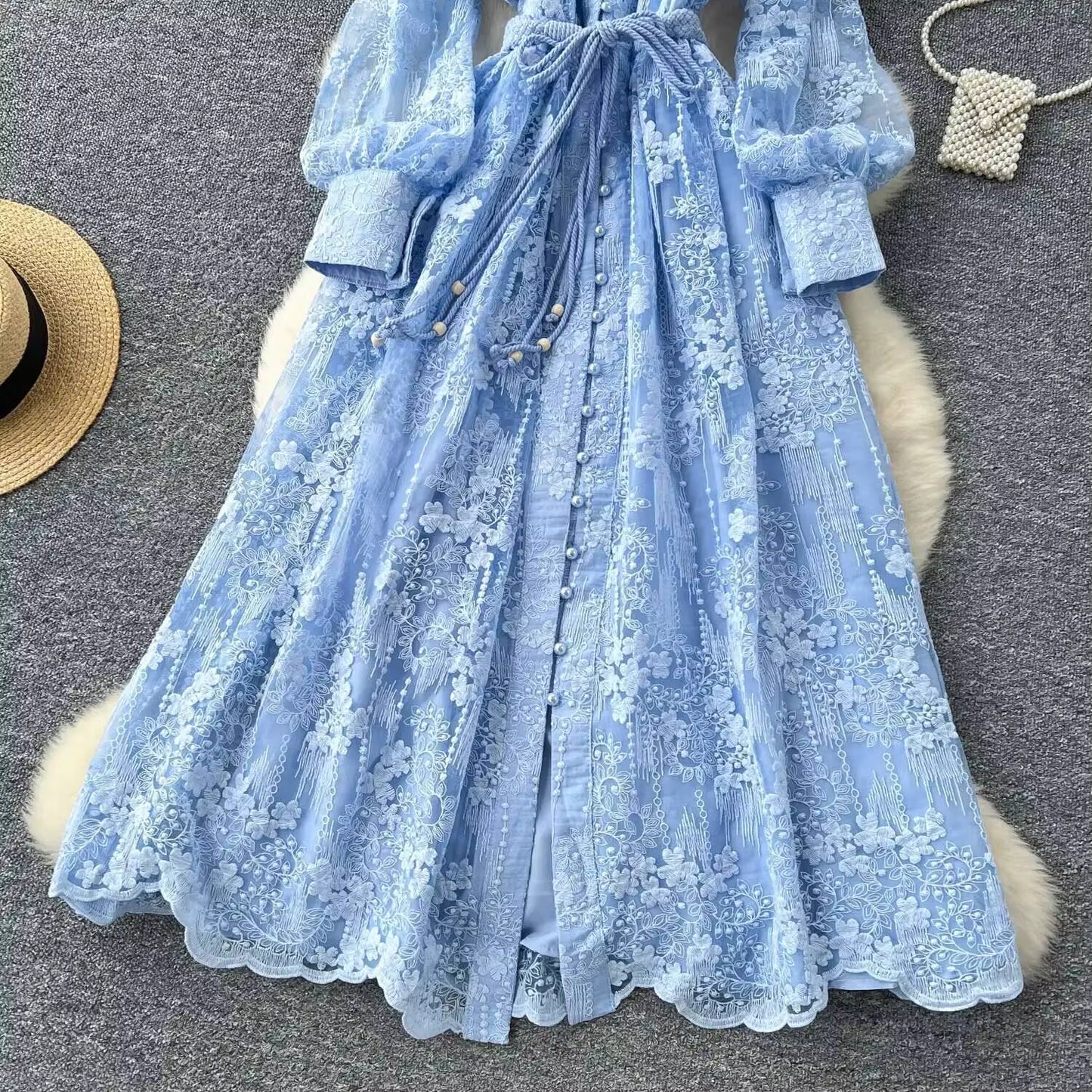 Luxury Embroidery Flower Dress