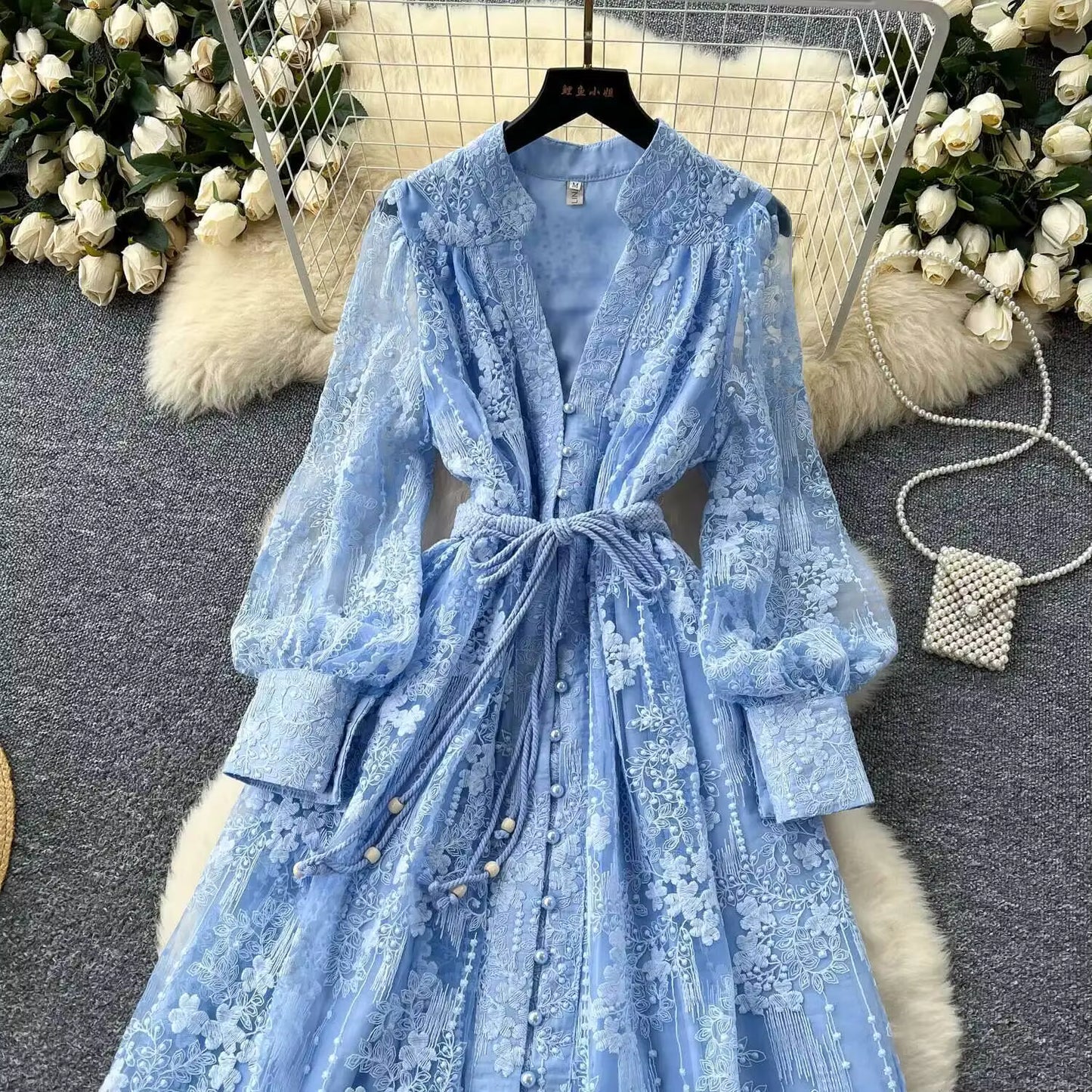 Luxury Embroidery Flower Dress