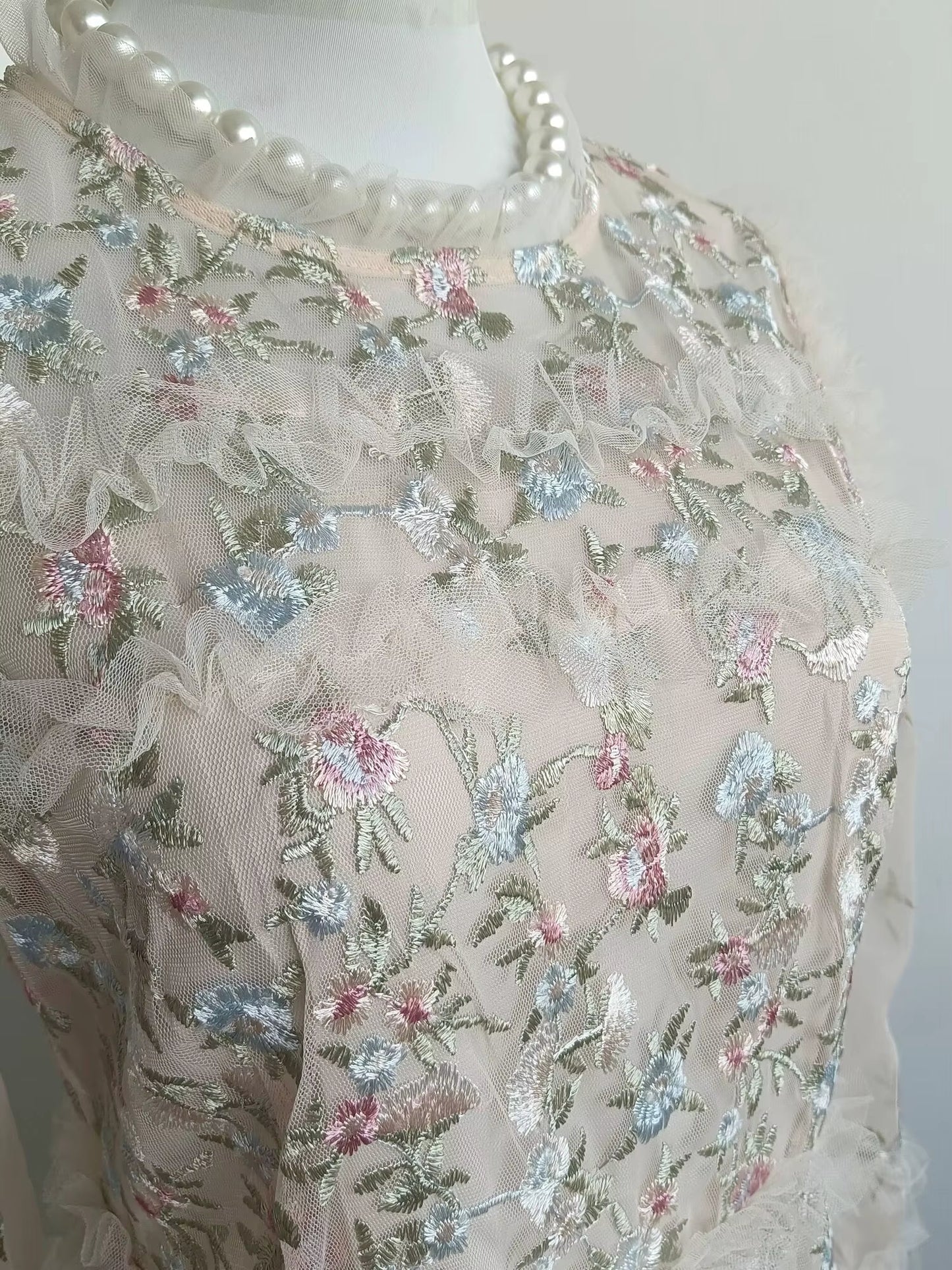 Floral Embroidered Lace Prom & Evening Dress