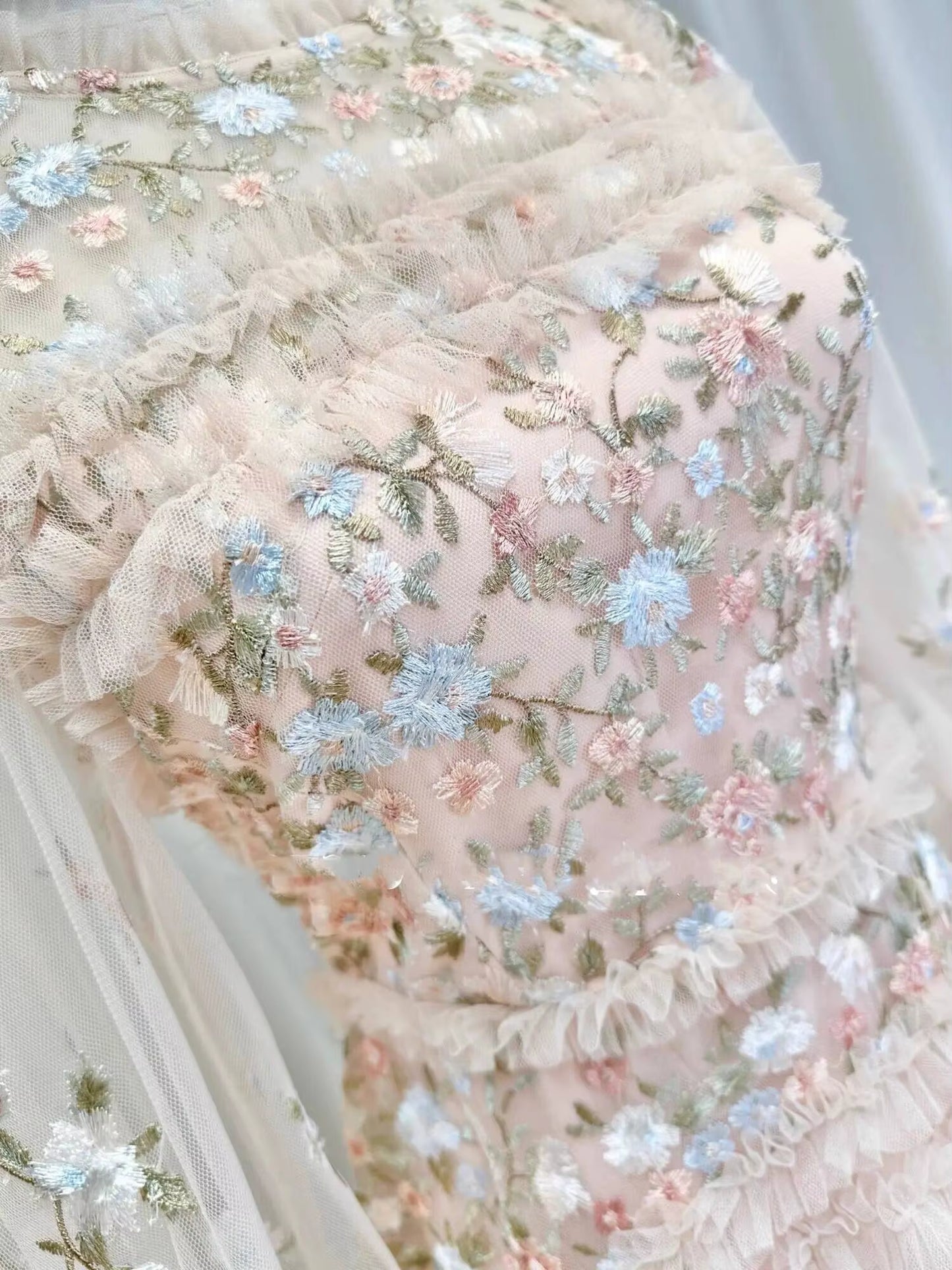 Floral Embroidered Lace Prom & Evening Dress