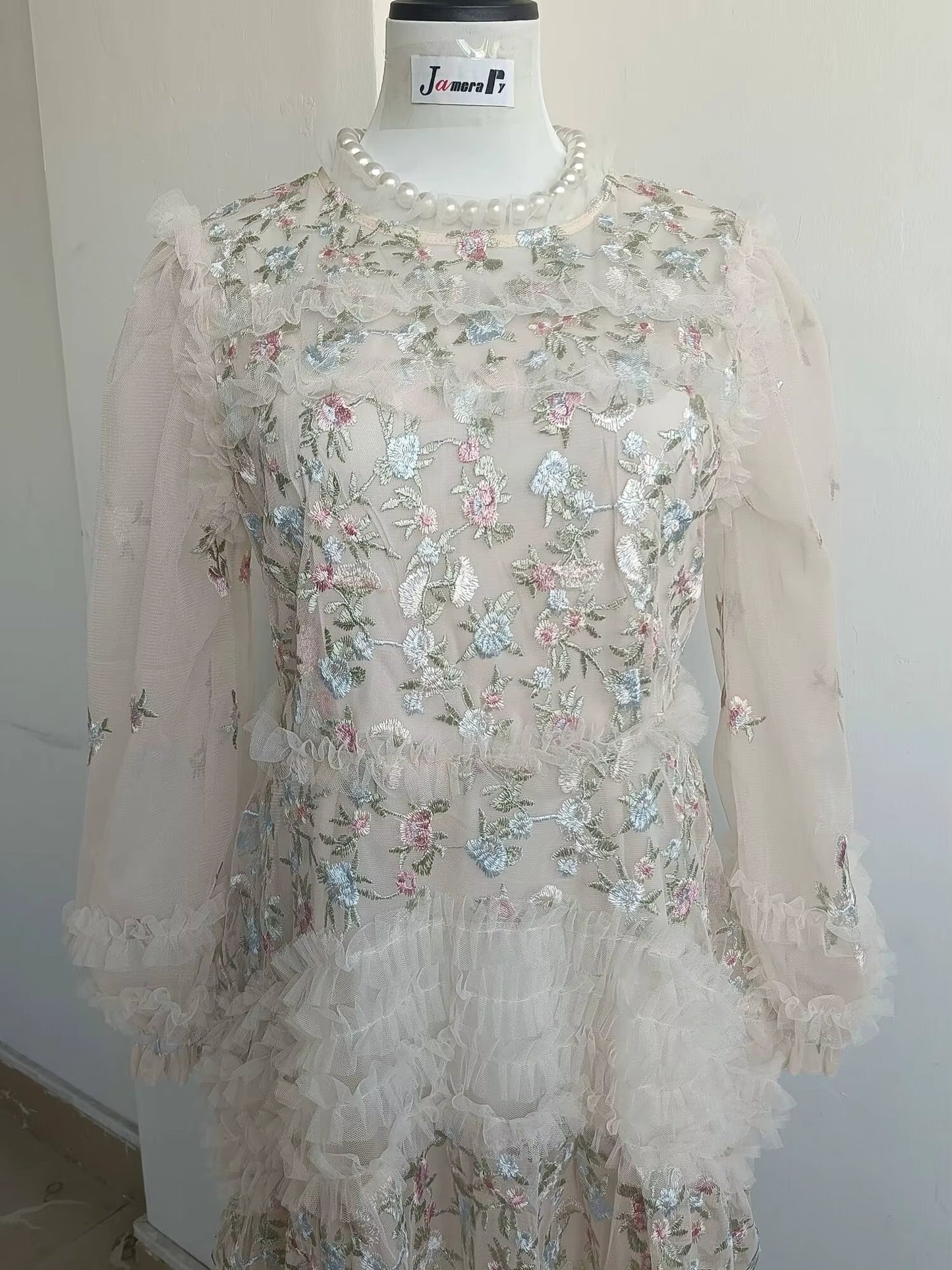 Floral Embroidered Lace Prom & Evening Dress