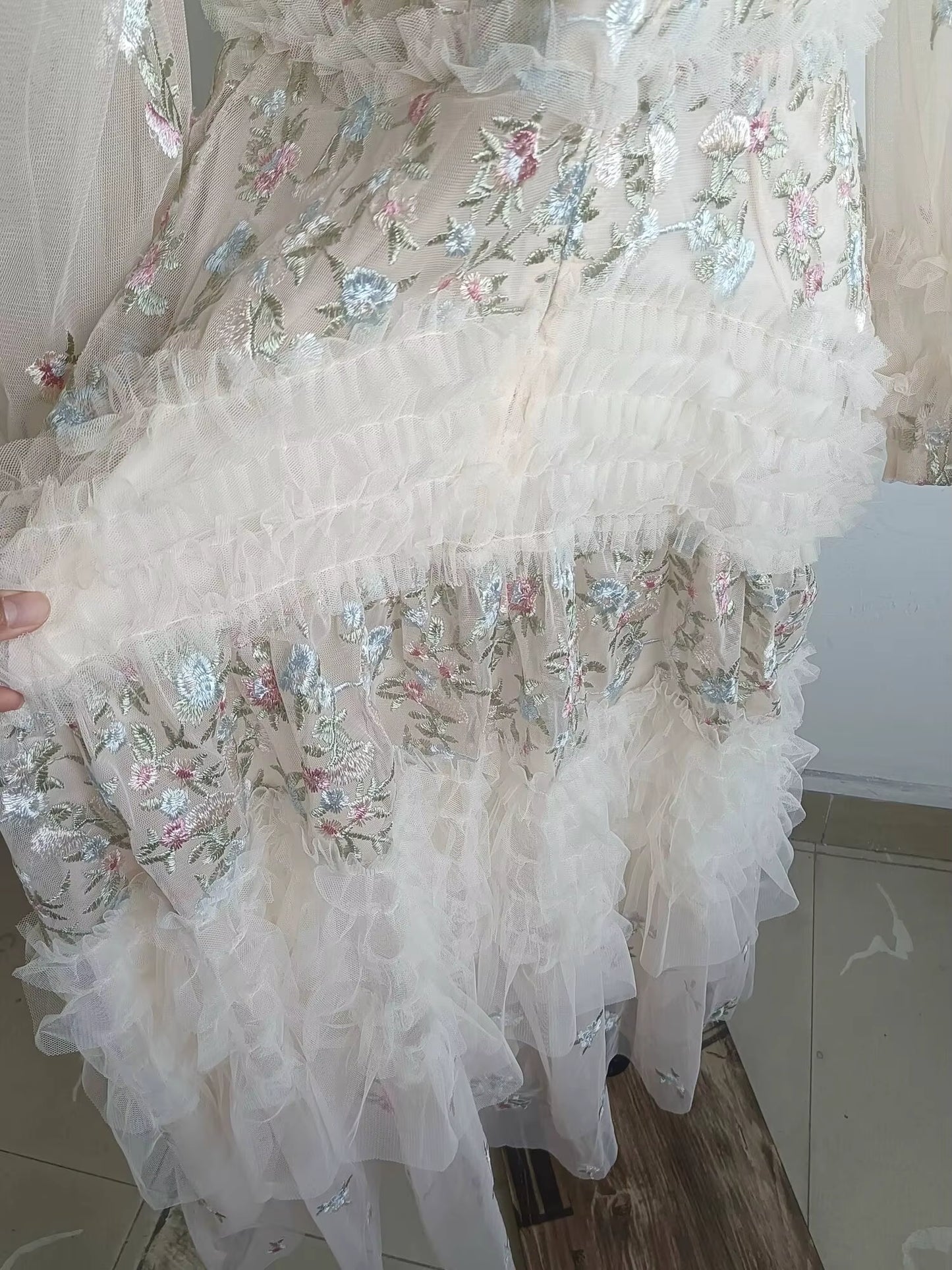 Floral Embroidered Lace Prom & Evening Dress