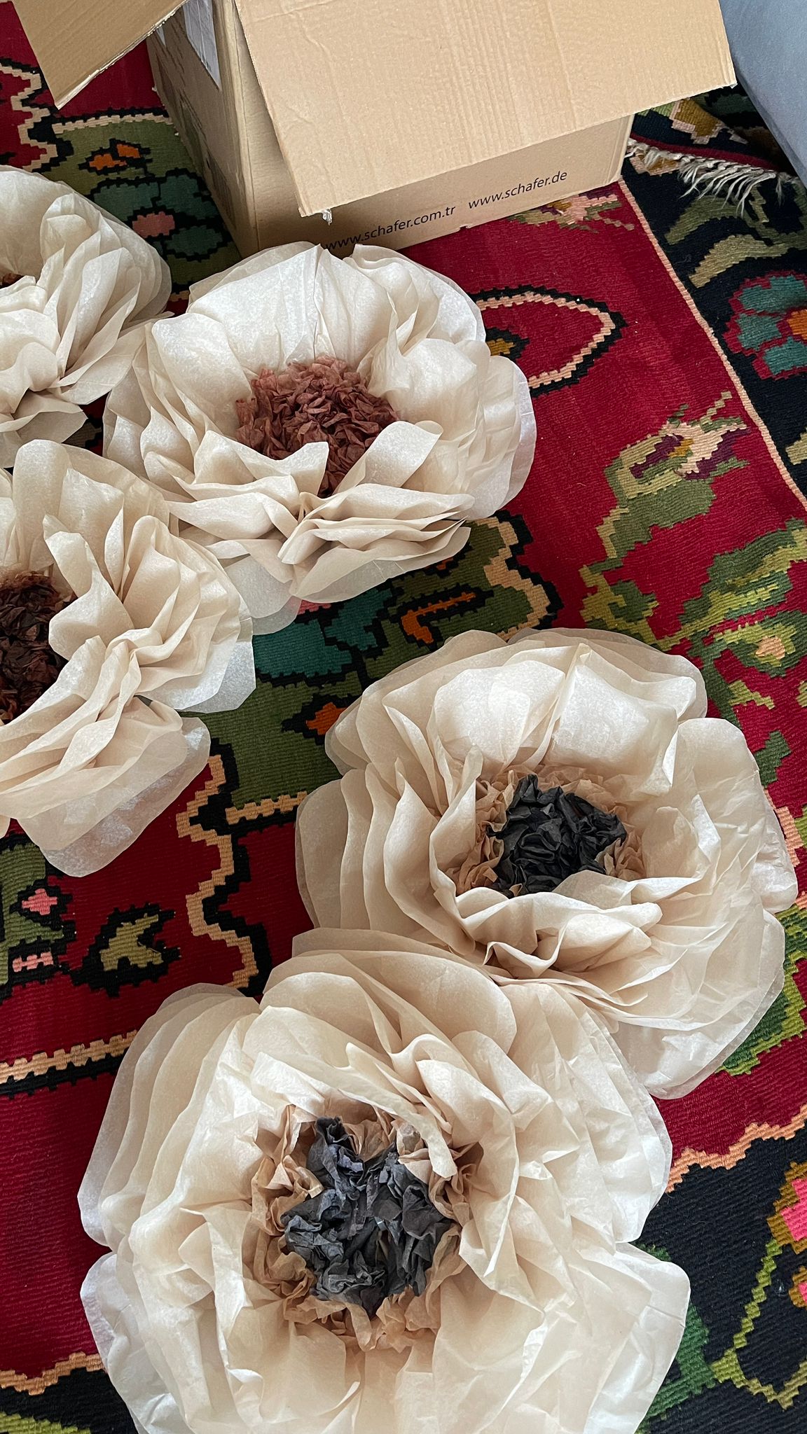 Dove Hand-Dyed Giant Tissue Paper Flower Backdrop Decoration