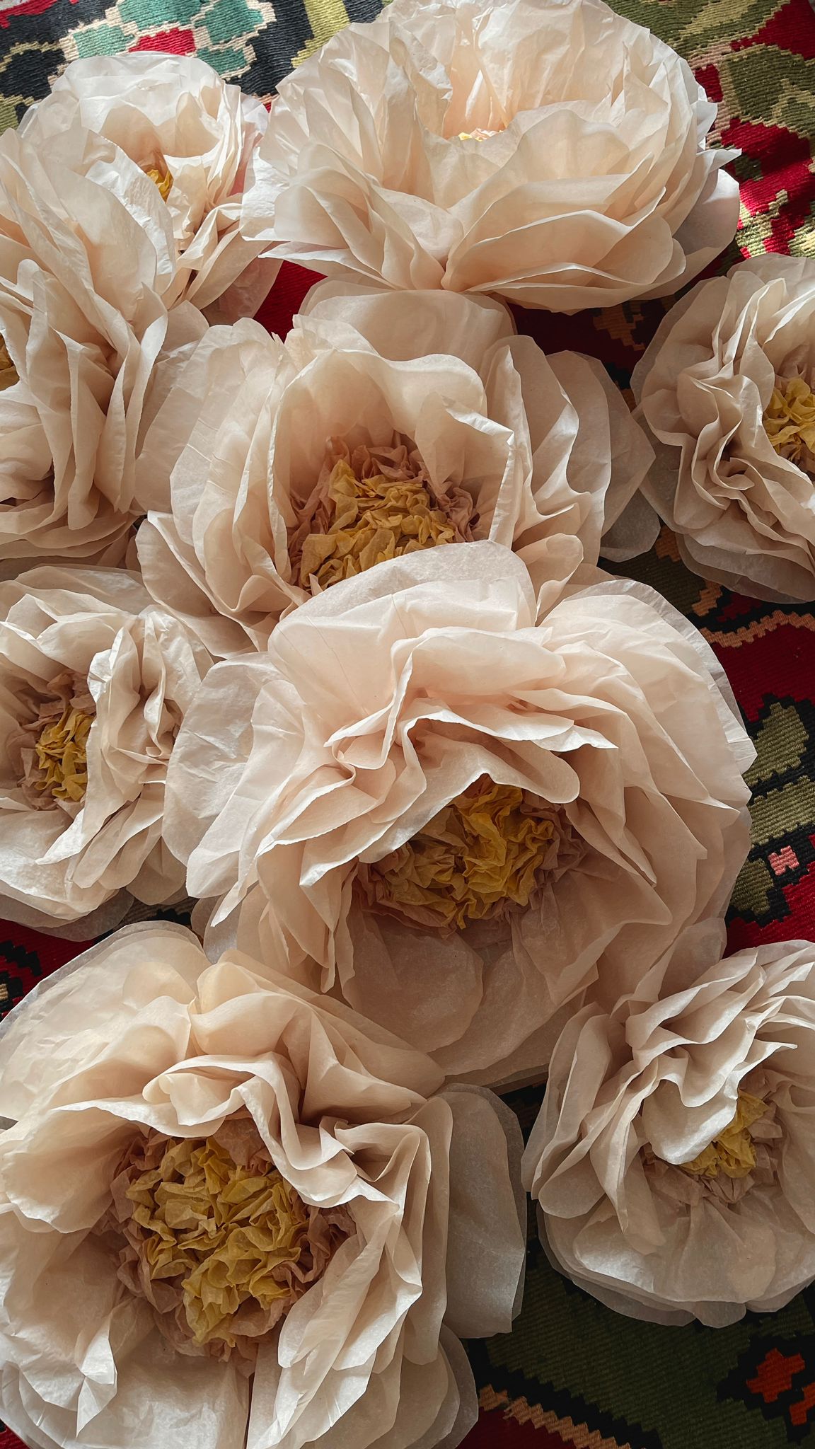 Beige Hand-Dyed Giant Tissue Paper Flower Backdrop Decoration