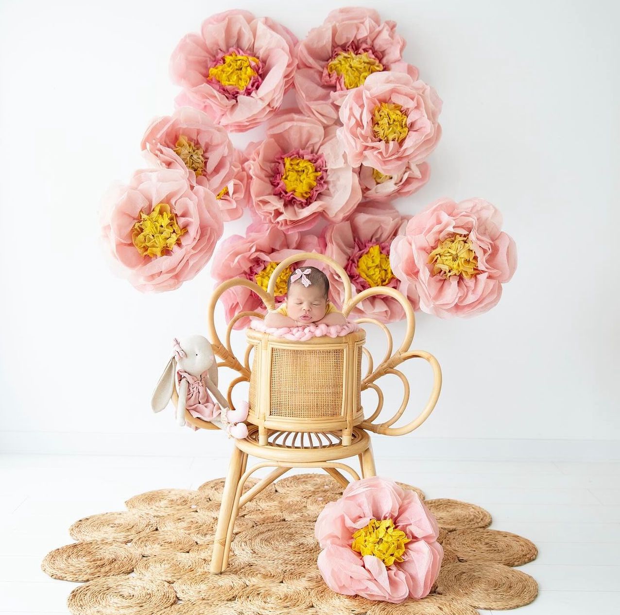 Blush Hand-Dyed Giant Tissue Paper Flower Backdrop Decoration