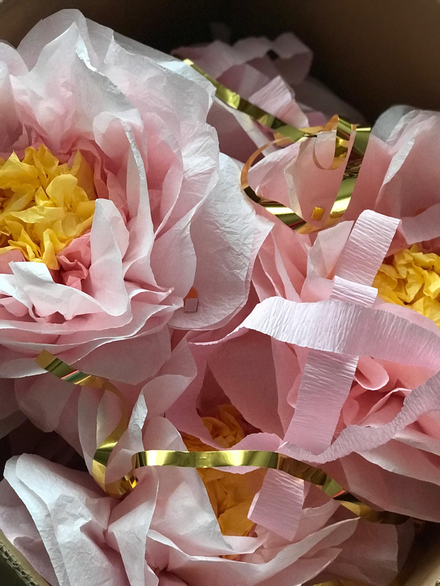 Blush Hand-Dyed Giant Tissue Paper Flower Backdrop Decoration