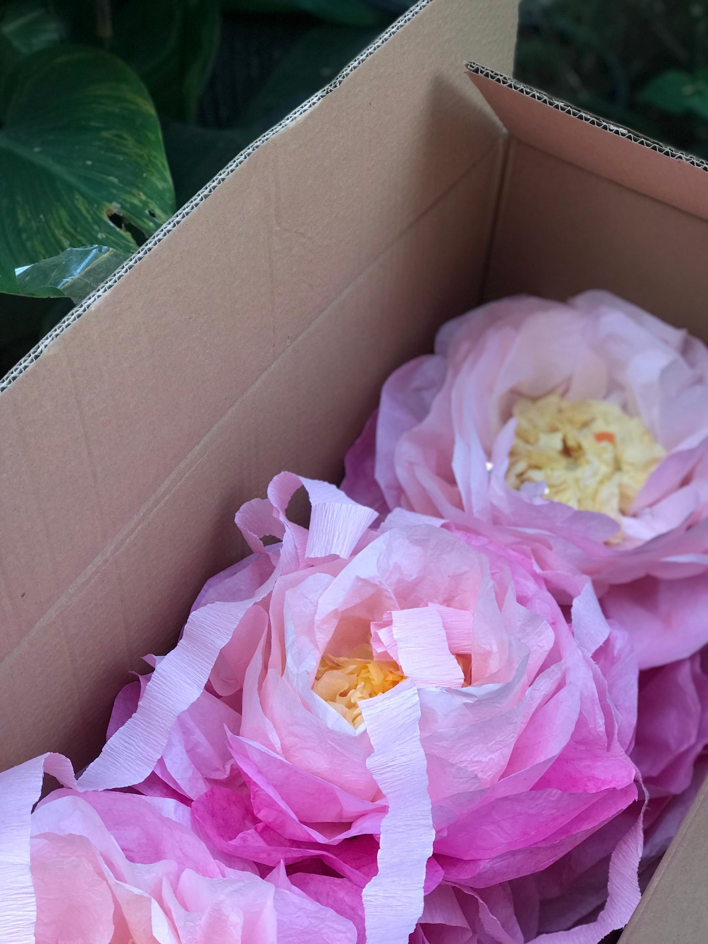 Pink Hand-Dyed Giant Tissue Paper Flower Backdrop Decoration