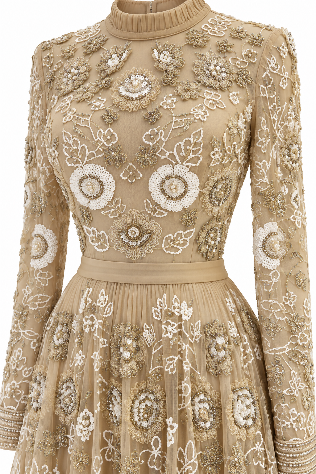 Couture Elowen Evening Dress - Beige