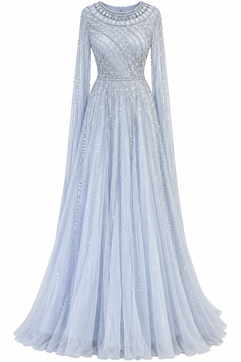 Couture Sonja Modest Evening Dress - Blue