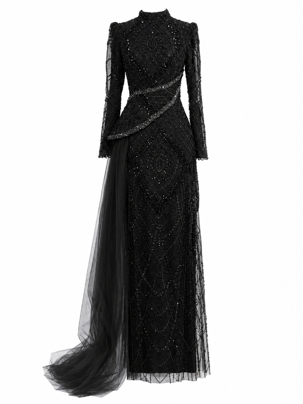 Violette Evening Dress - Black