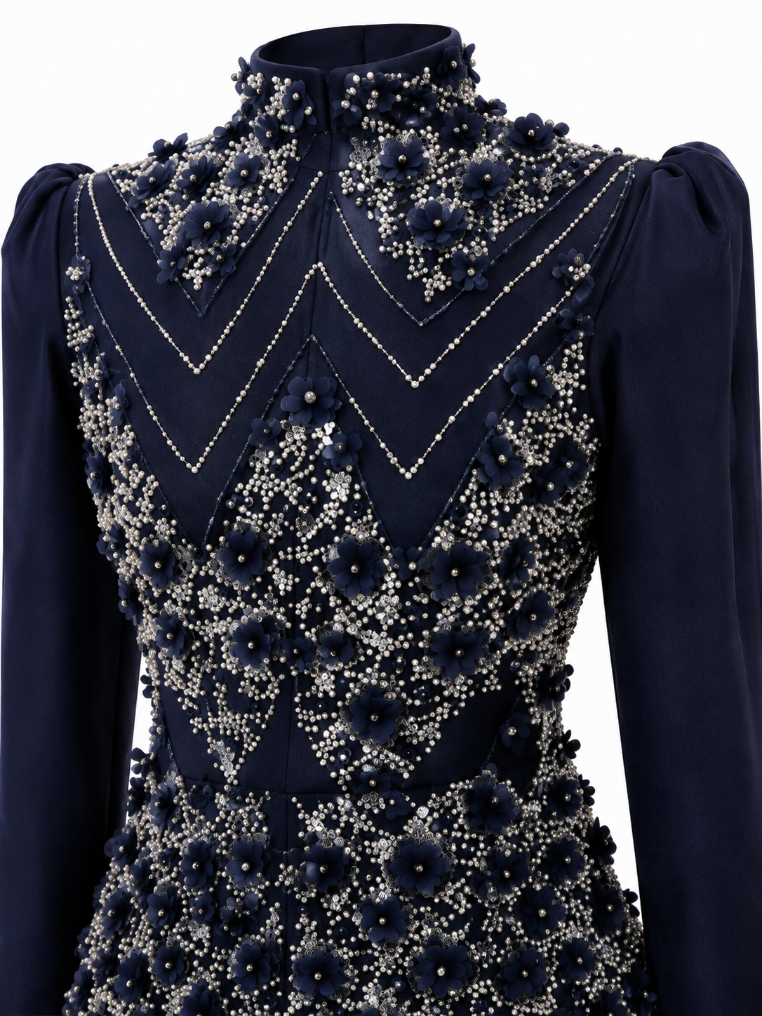 Mimosa Modest Evening Dress - Navy