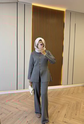 Mercerized Knitwear Set – Gray