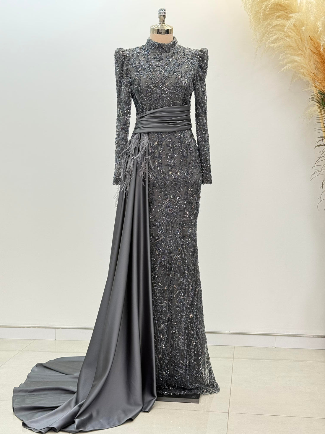 Alessa Evening Dress - Anthracite