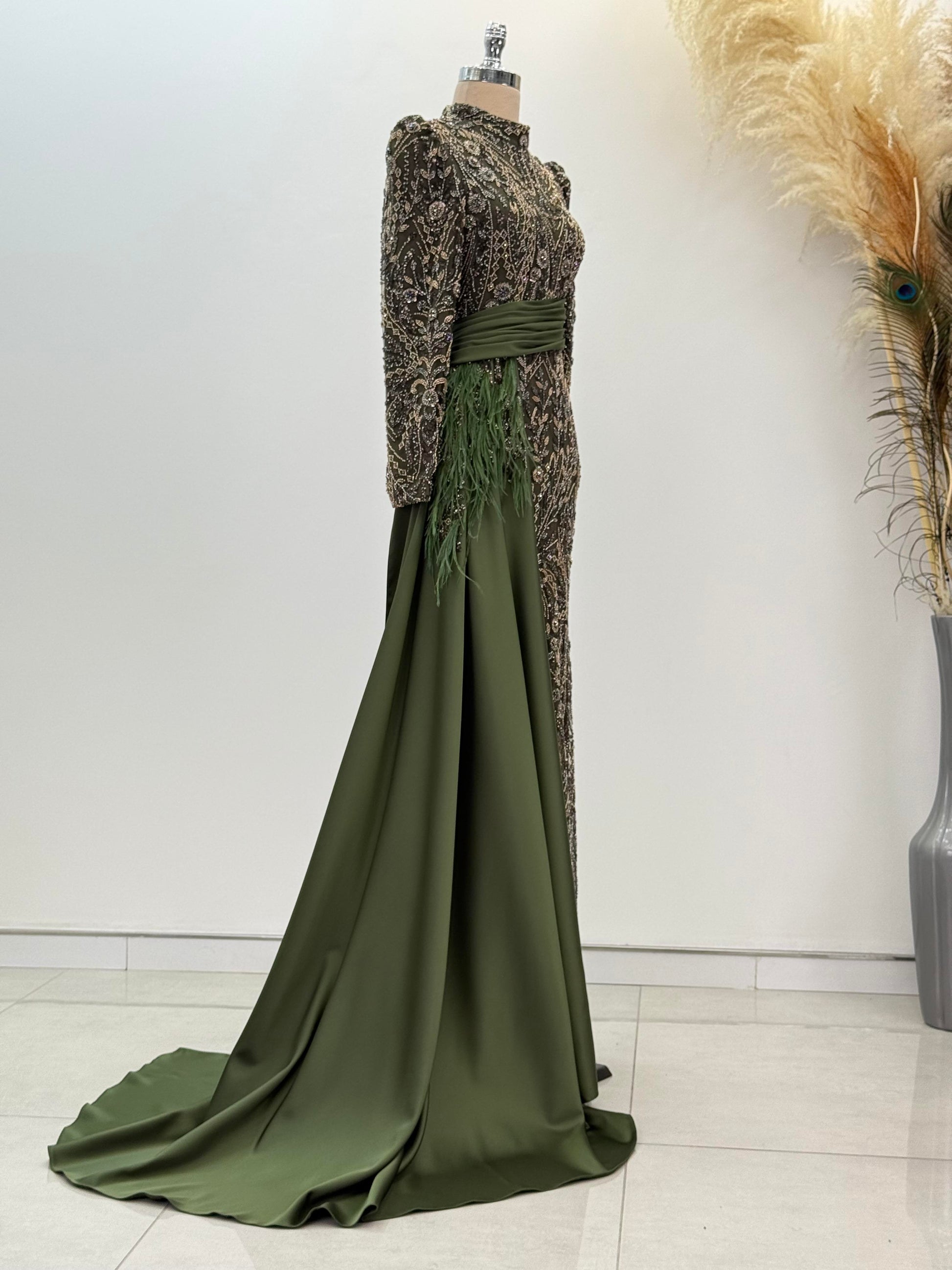 Alessa Evening Dress - Khaki - view 3