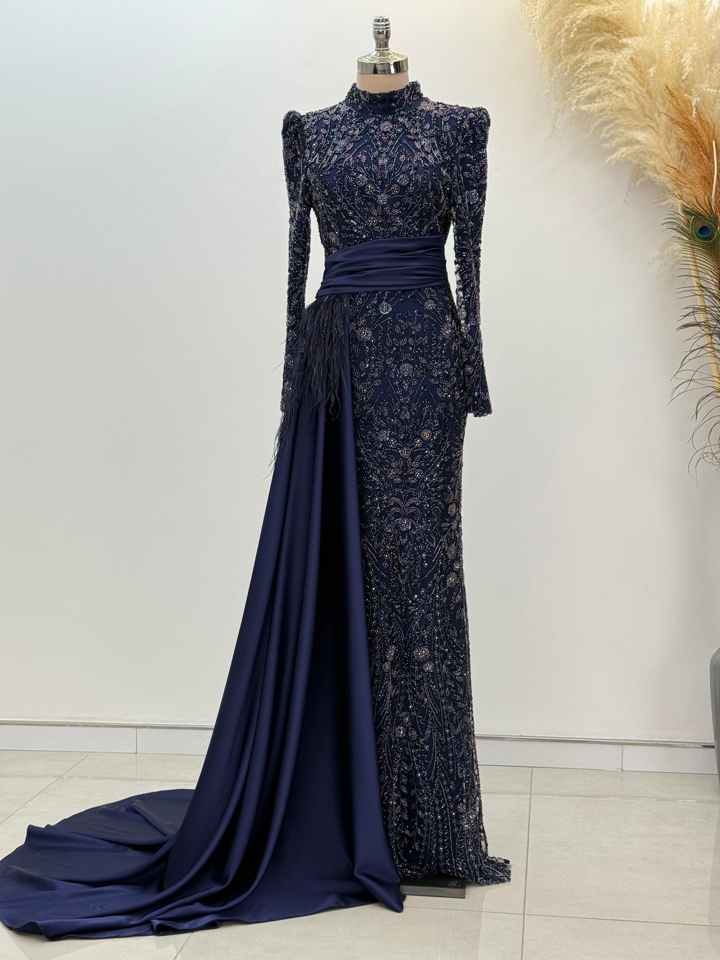 Alessa Evening Dress - Navy