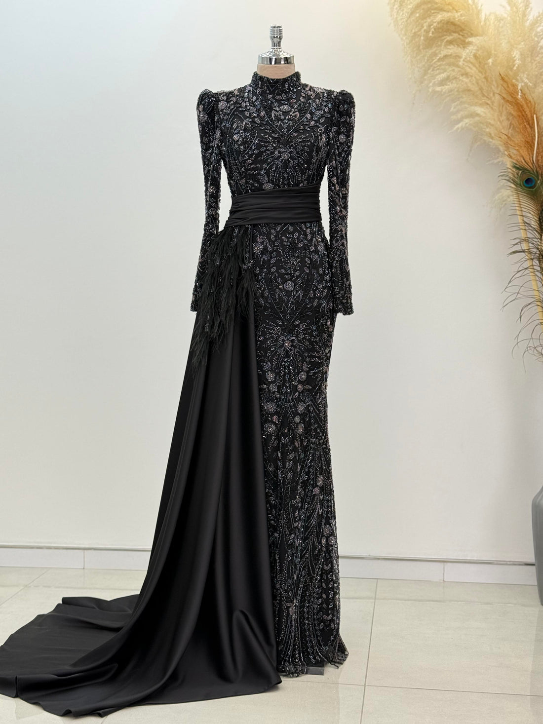Alessa Evening Dress - Black-Lilac