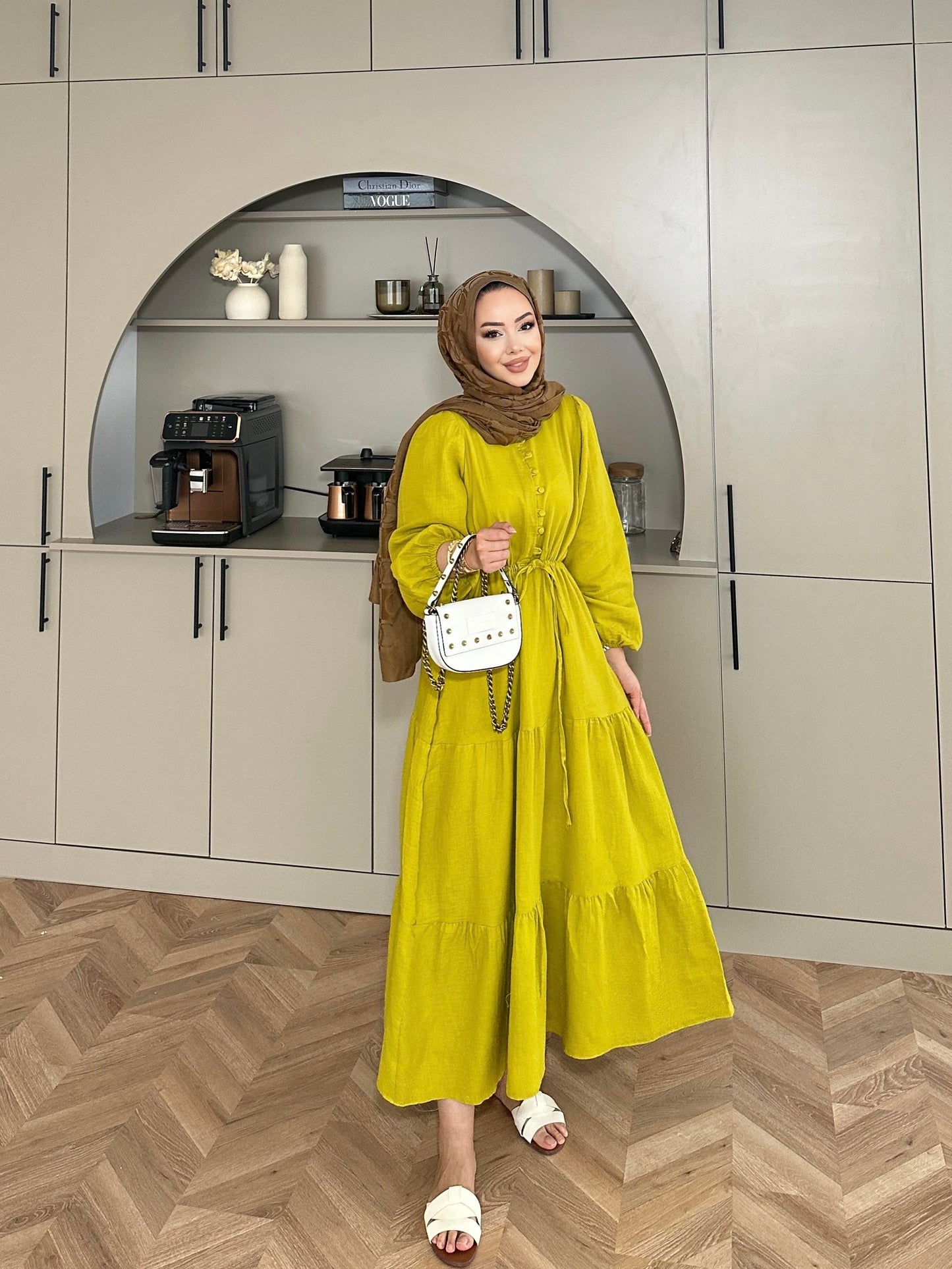 Maxi Muslin Dress- Pistachio