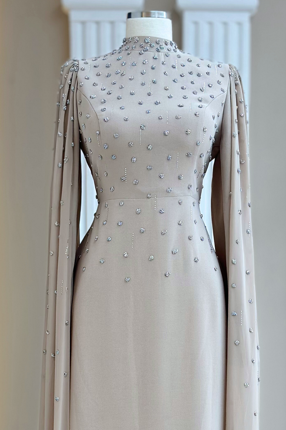 Afra Modest Evening Dress - Beige