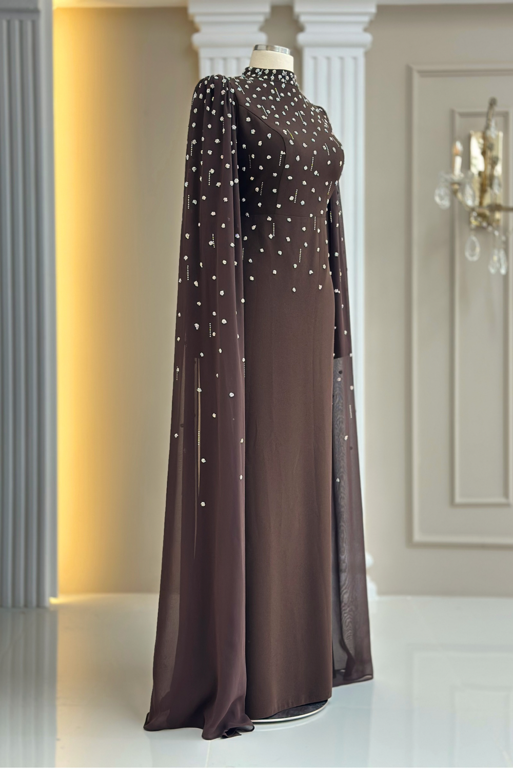 Afra Modest Evening Dress - Brown