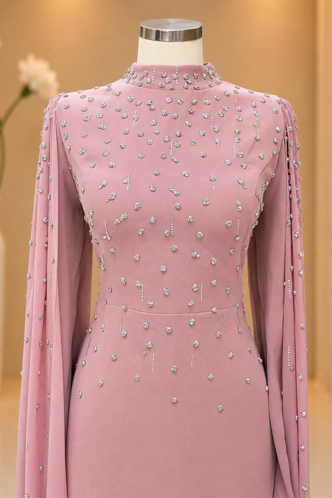 Afra Modest Evening Dress - Blush Pink