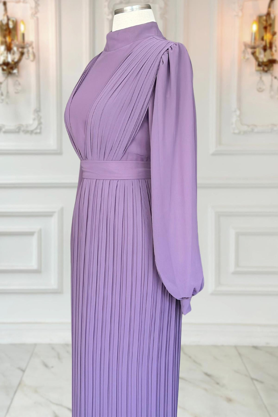 Alina Modest Evening Dress - Lavender