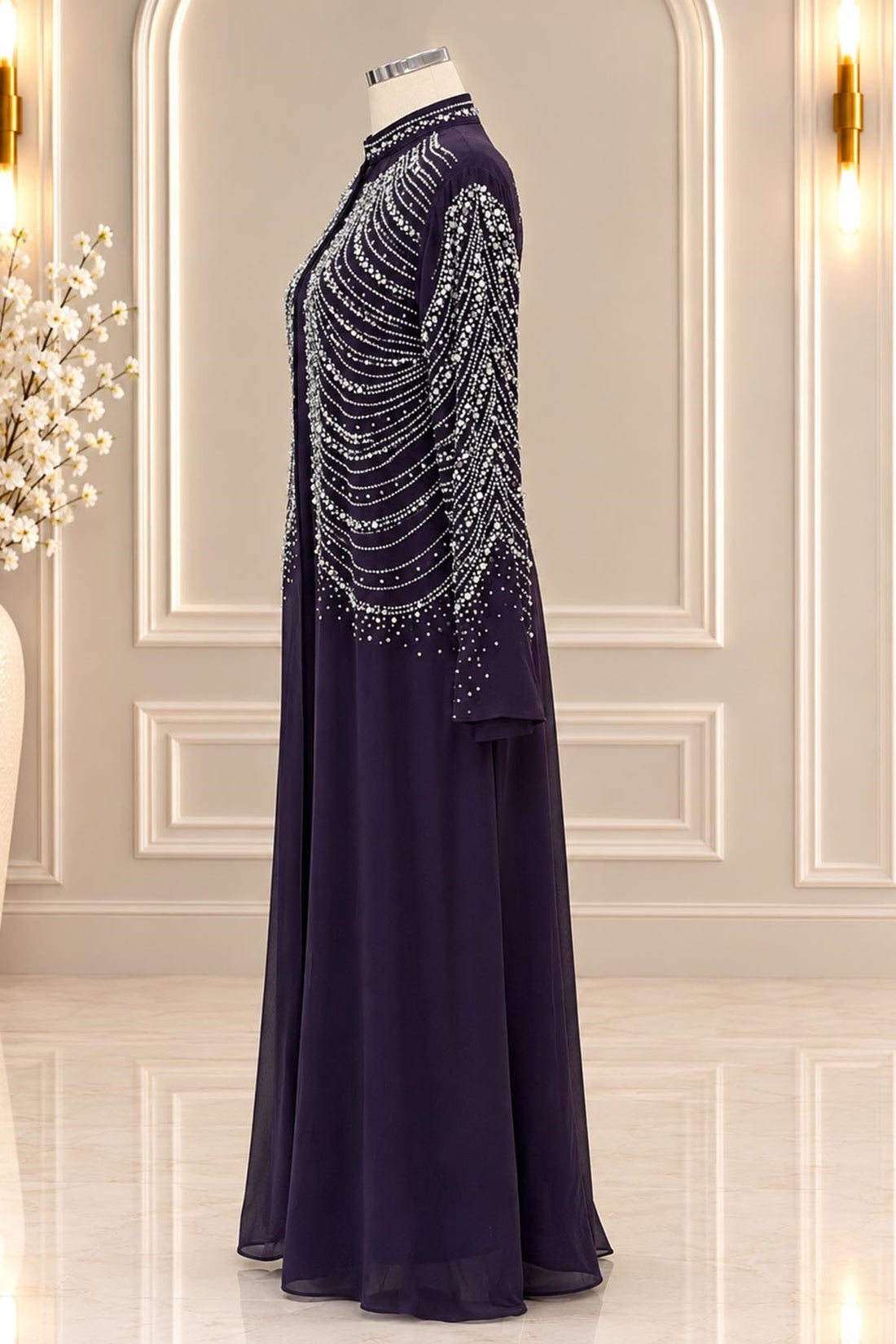 Aşiyan Modest Evening Dress - Plum