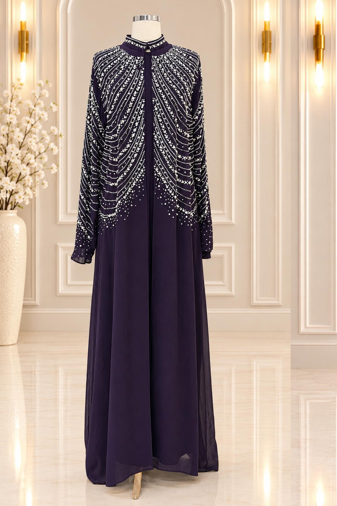 Aşiyan Modest Evening Dress - Plum