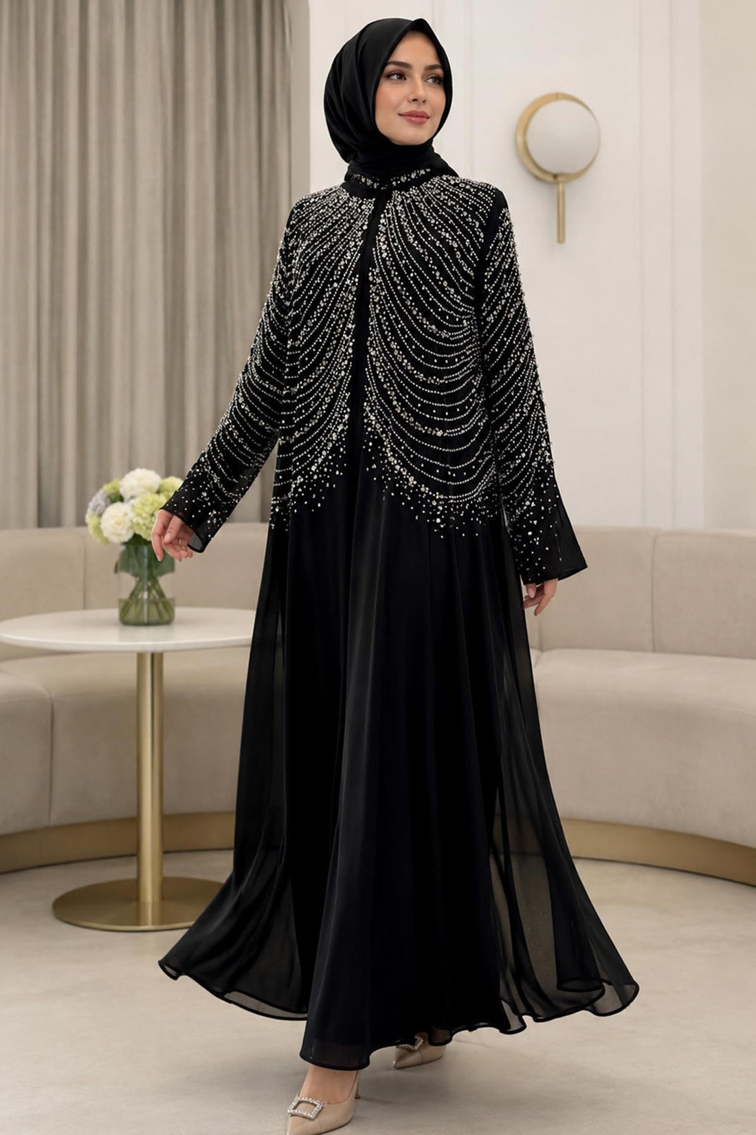 Aşiyan Modest Evening Dress - Black