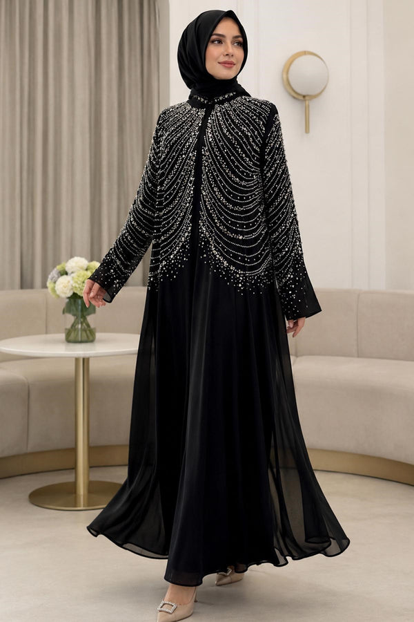 Aşiyan Modest Evening Dress - Black
