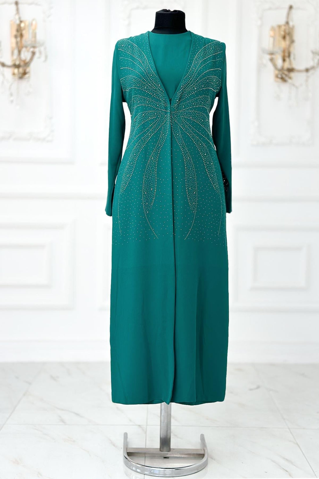 Ceren Modest Evening Dress - Emerald
