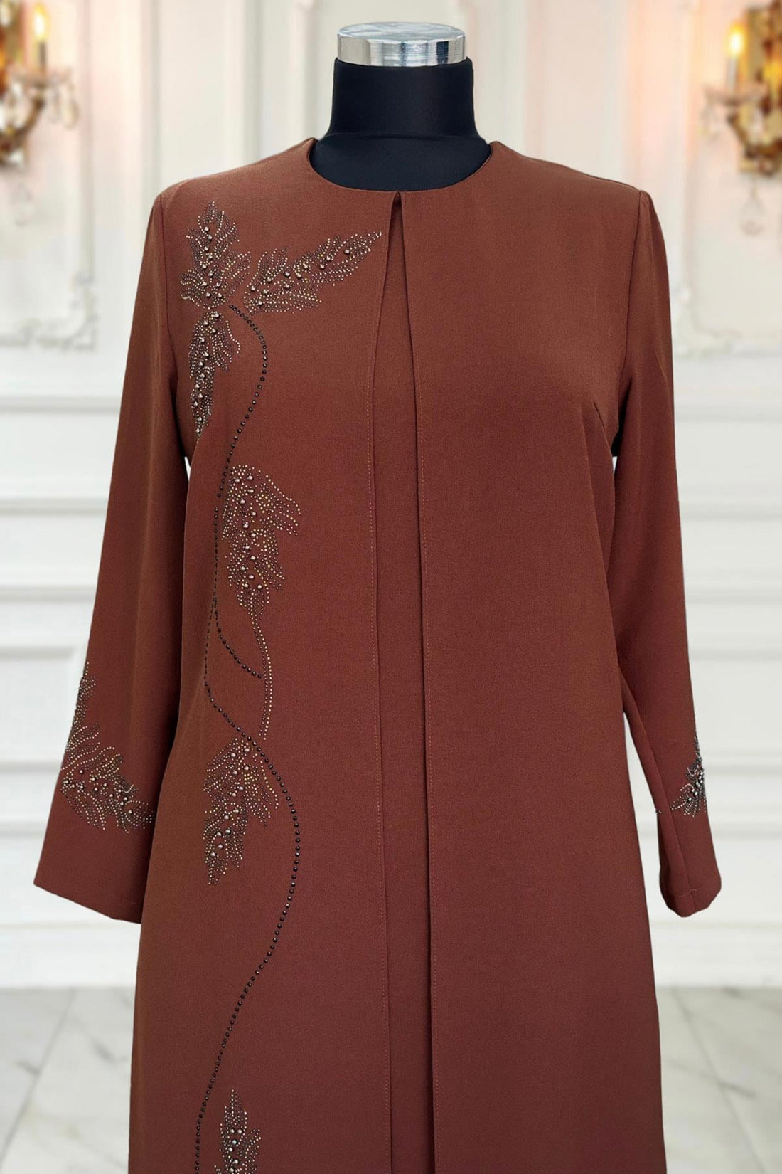 Çiğdem Modest Evening Dress - Brown