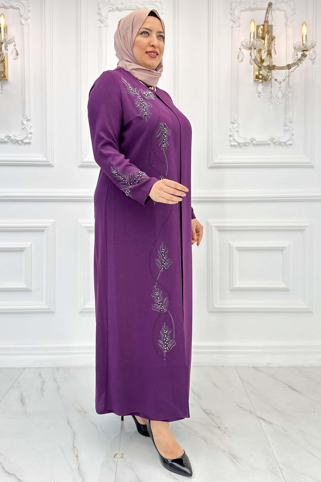 Çiğdem Modest Evening Dress - Plum