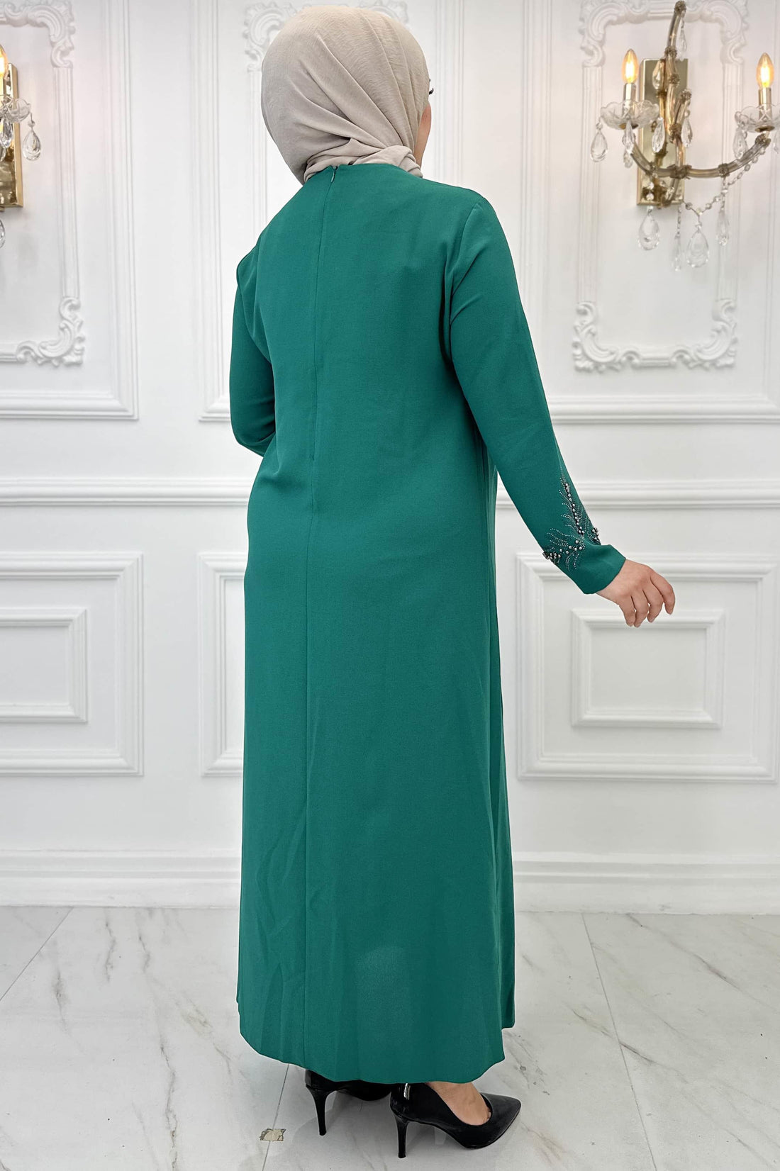 Çiğdem Modest Evening Dress - Emerald