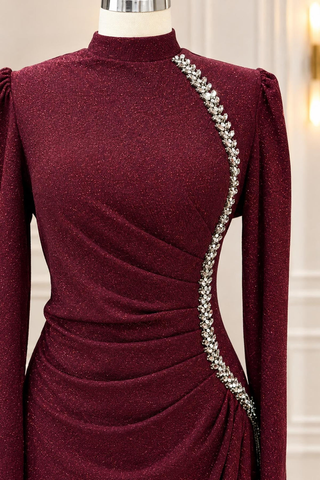 Didem Modest Evening Dress - Burgundy
