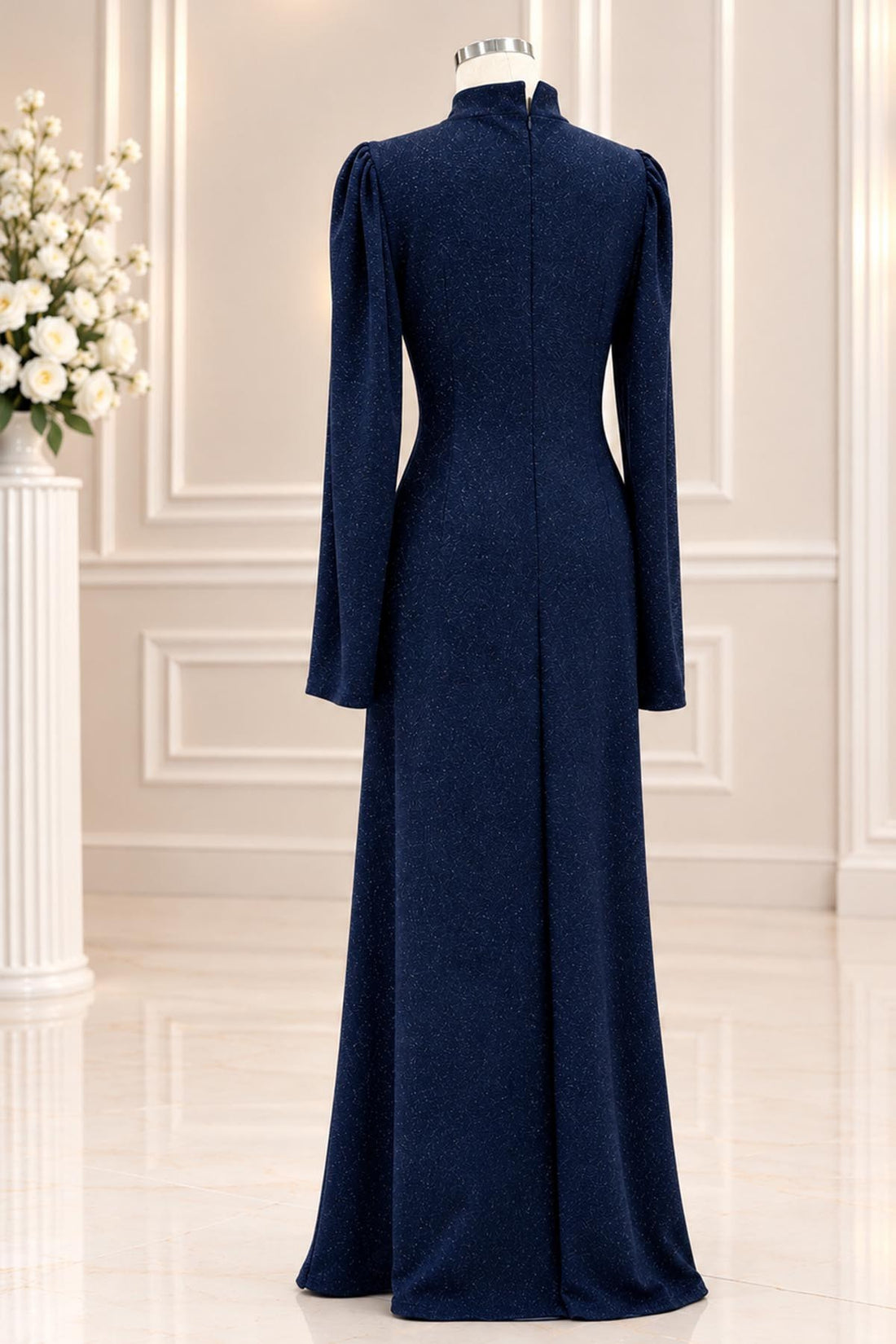 Didem Modest Evening Dress - Navy