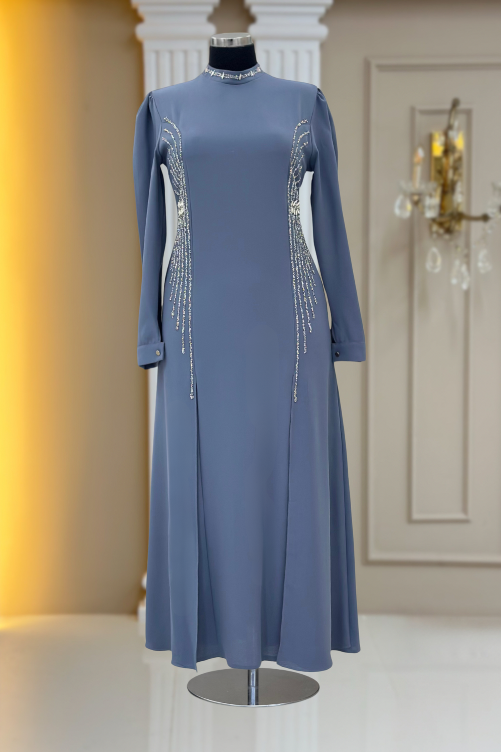 Duru Modest Evening Dress - Grey
