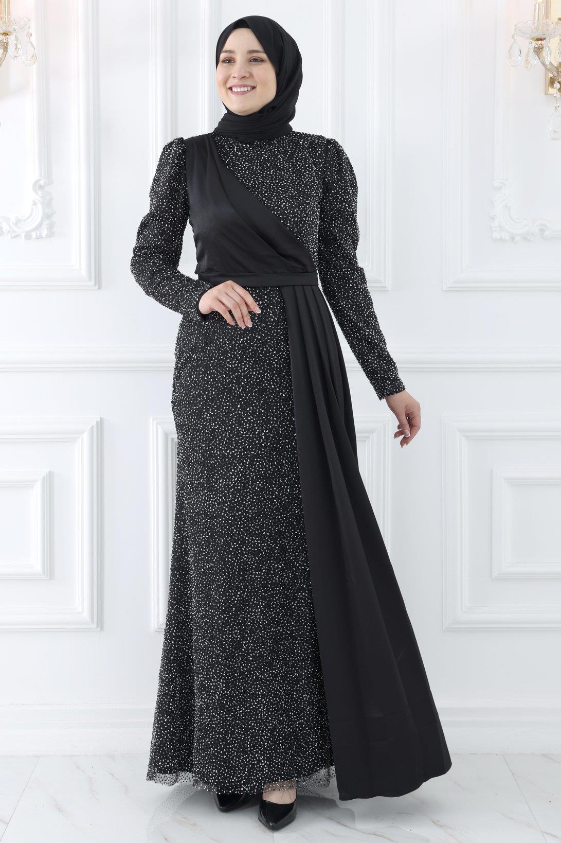 Ecmel Modest Evening Dress - Black
