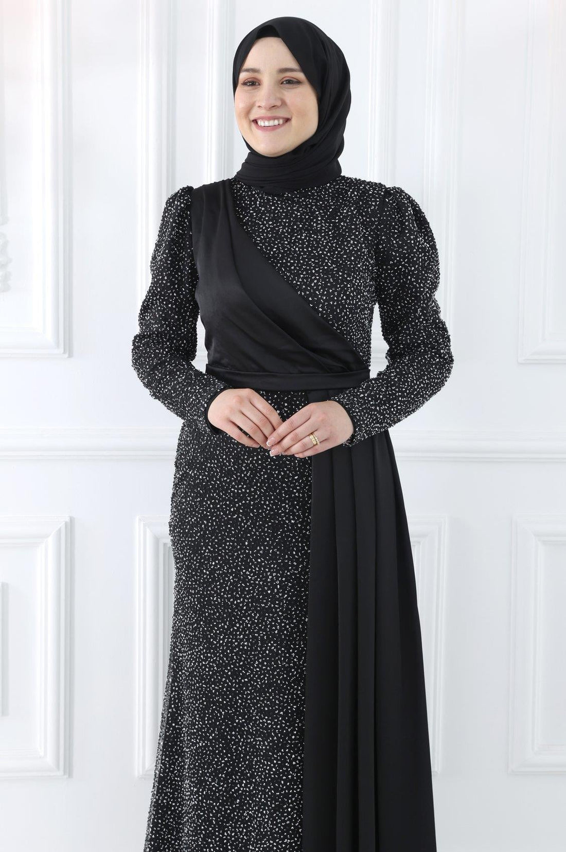 Ecmel Modest Evening Dress - Black