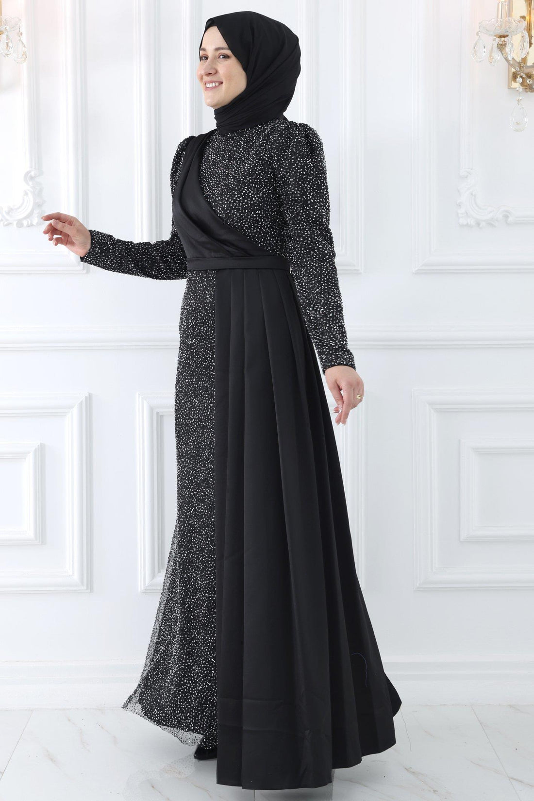 Ecmel Modest Evening Dress - Black