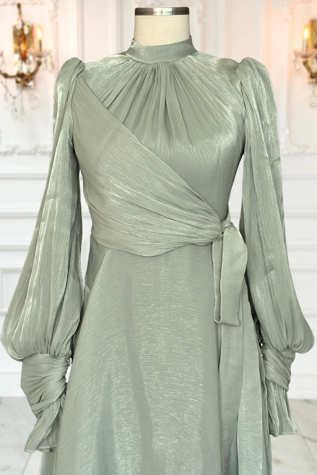 Efruz Modest Evening Dress - Mint
