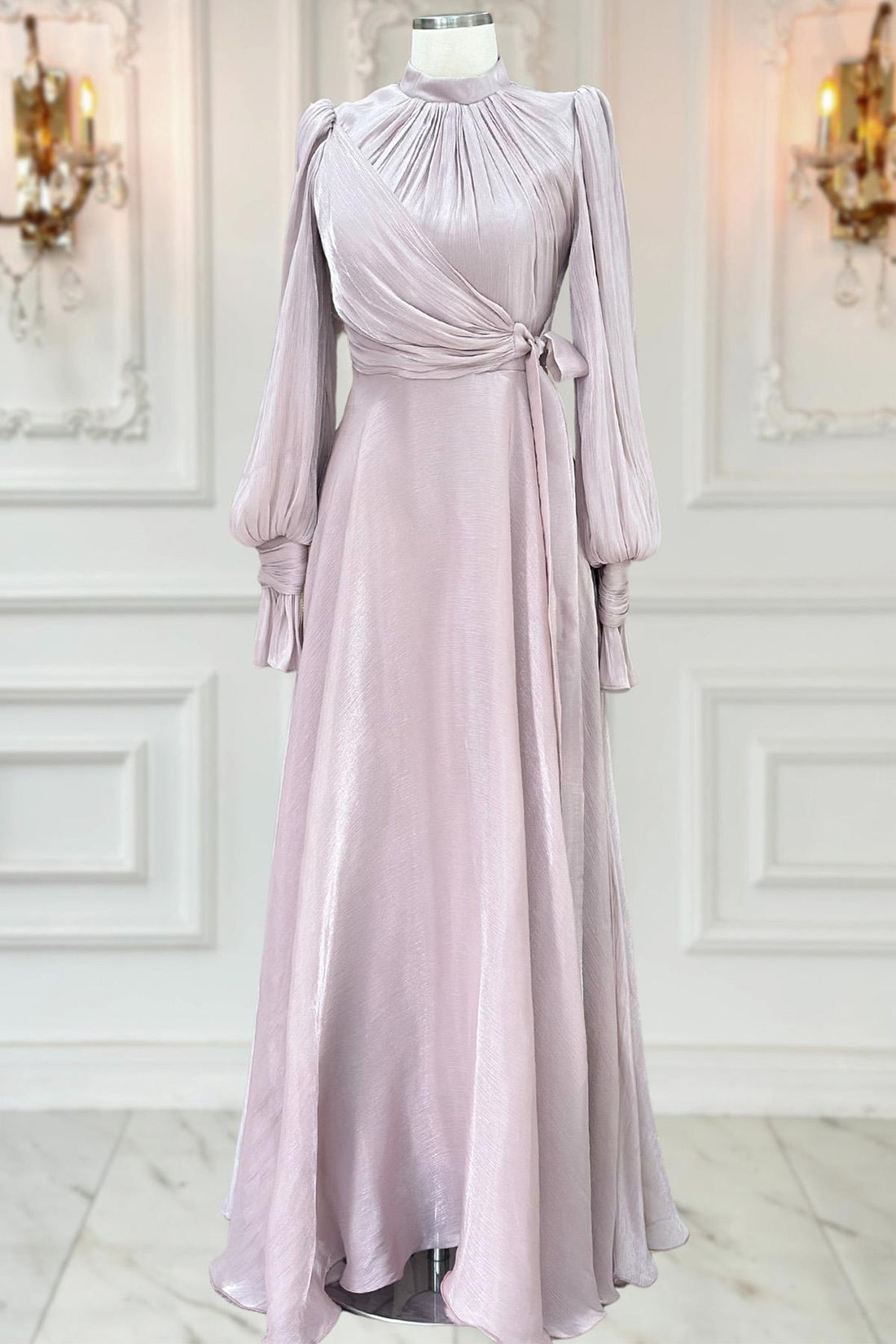 Efruz Modest Evening Dress - Blush Pink