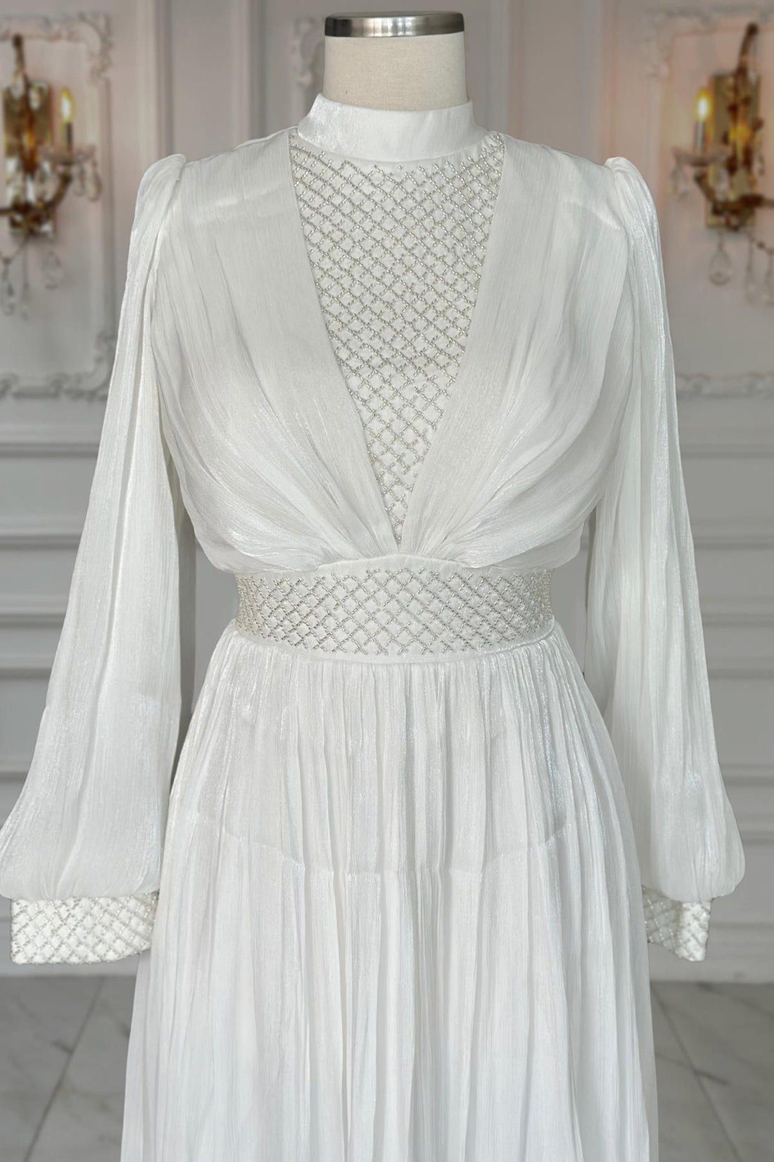 Efser Modest Evening Dress - Ivory