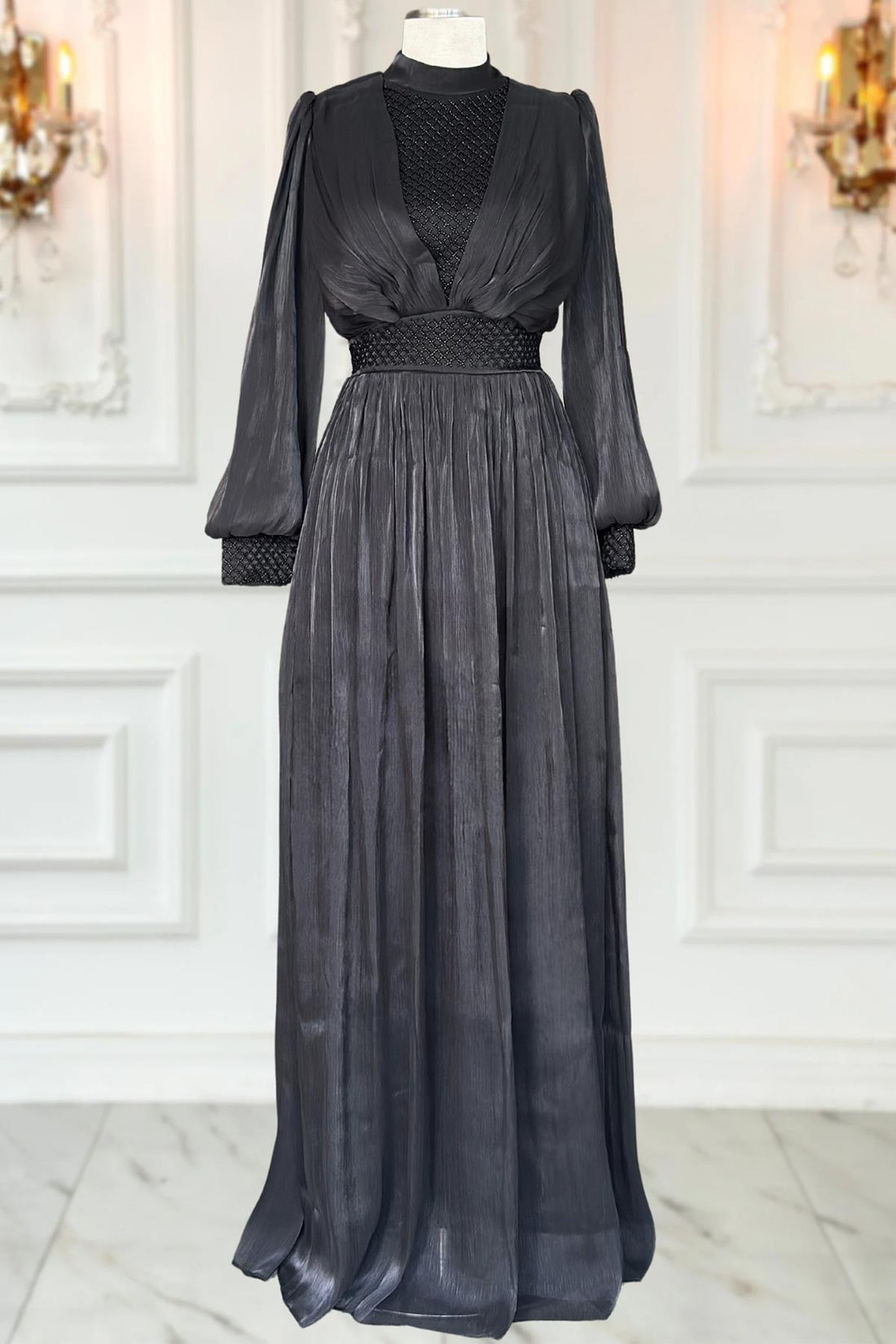 Efser Modest Evening Dress - Black