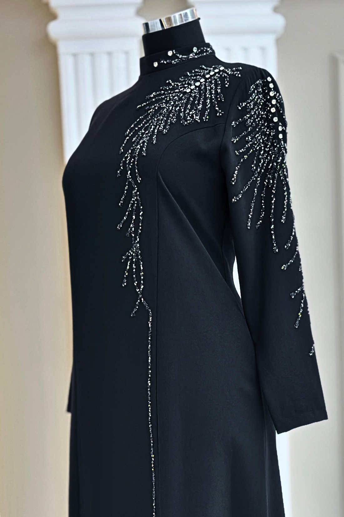 Elisa Modest Evening Dress - Black