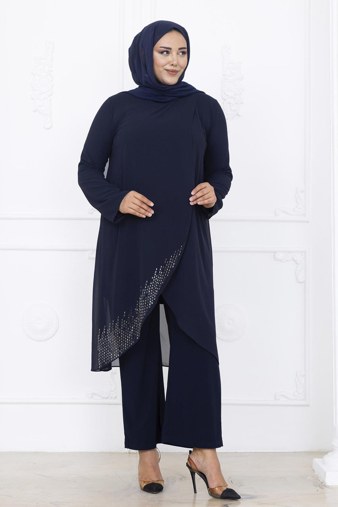 Esin Modest Evening Set - Navy