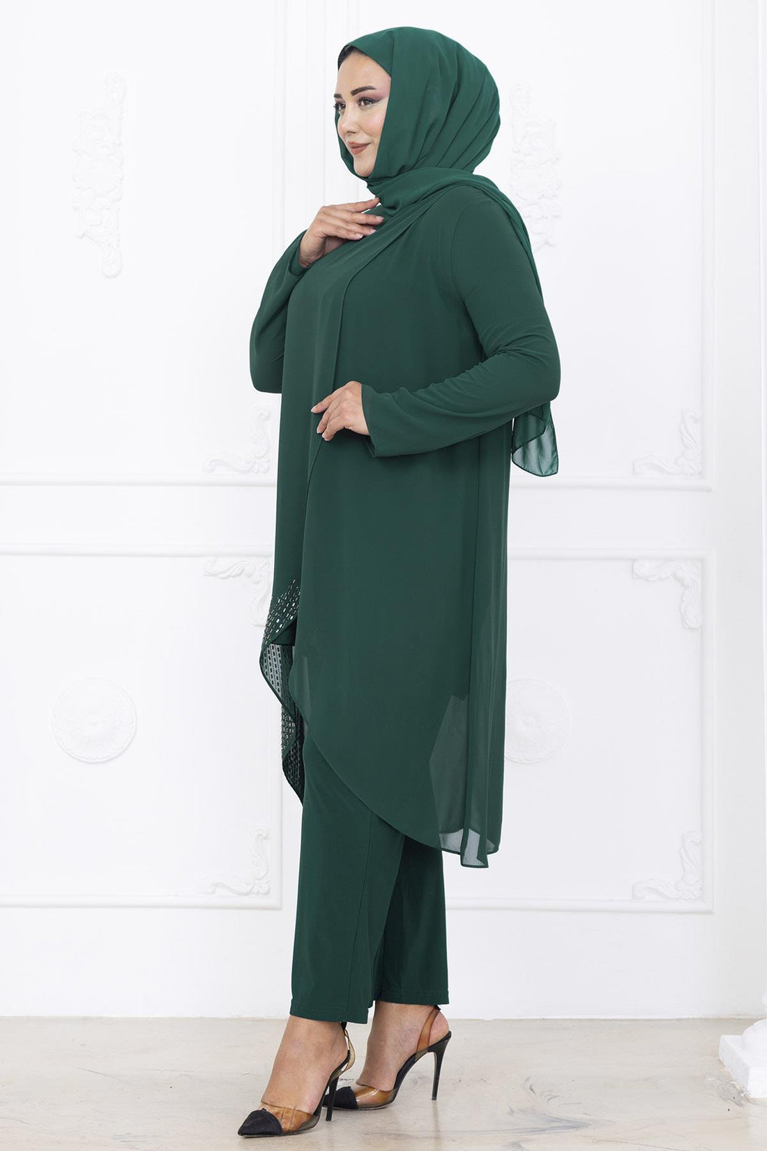 Esin Modest Evening Set - Emerald